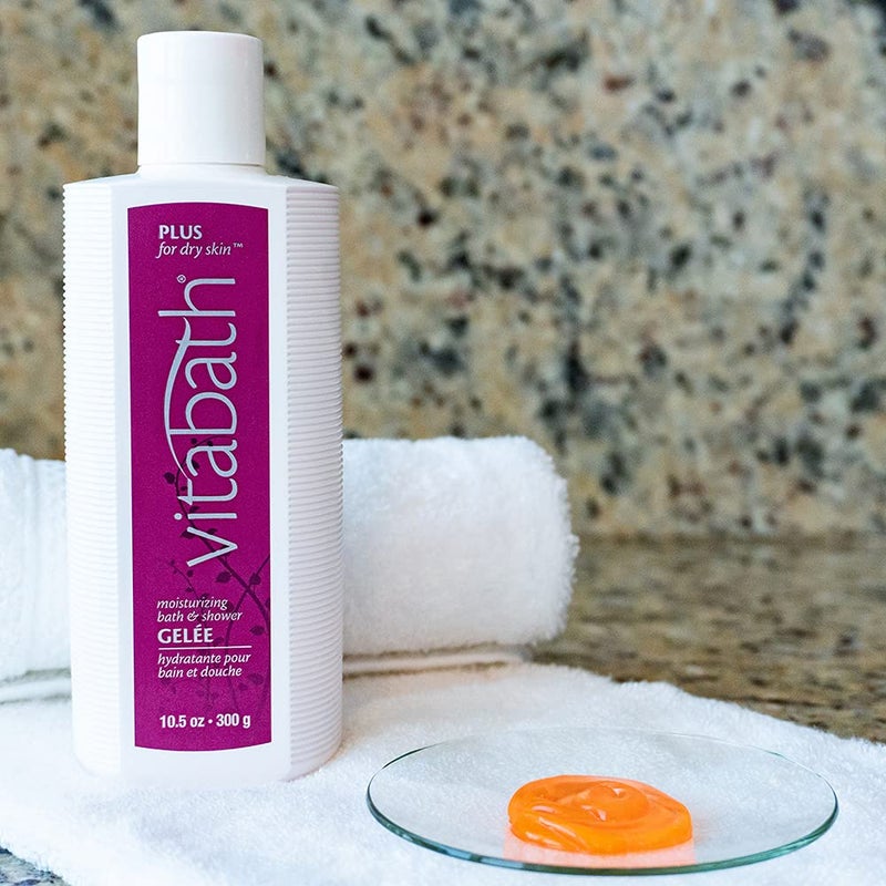 Vitabath Plus For Dry Skin Moisturizing Bath & Shower Gel Wash Nourishing Replenishing Oils Deeply Hydrate & Soothe Dryness - Body Cleanser Skin Restore & Foaming Gelee - 10.5 oz - Image 2