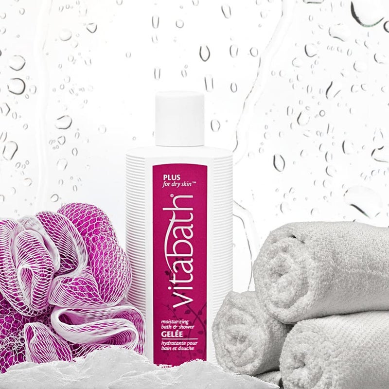 Vitabath Plus For Dry Skin Moisturizing Bath & Shower Gel Wash Nourishing Replenishing Oils Deeply Hydrate & Soothe Dryness - Body Cleanser Skin Restore & Foaming Gelee - 10.5 oz - Image 5