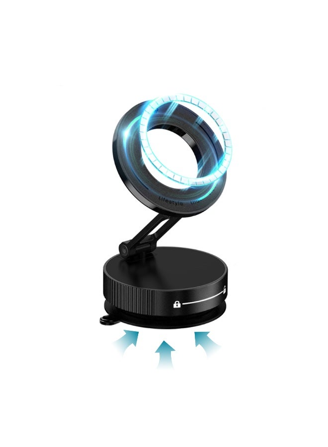 DRIP 🧲🚗 360° Rotating Foldable Magnetic Phone Mount with Strong Vacuum Suction for Car Dashboard iPhone Android Hands-Free Use Adjustable Holder - Image 1