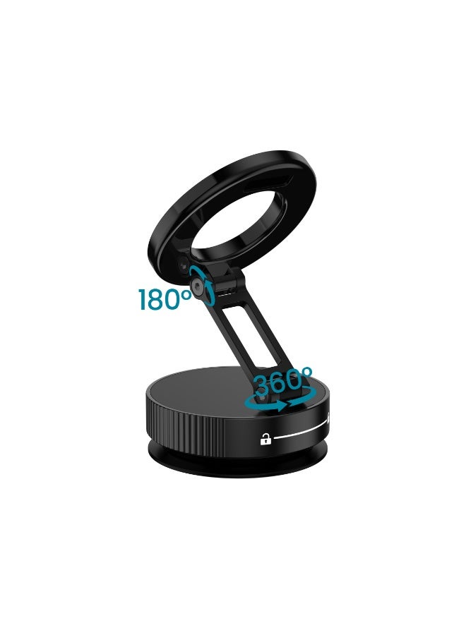 DRIP 🧲🚗 360° Rotating Foldable Magnetic Phone Mount with Strong Vacuum Suction for Car Dashboard iPhone Android Hands-Free Use Adjustable Holder - Image 2
