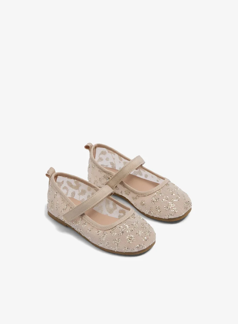 Matalan Girls Silver Glitter Mesh Ballet Flats