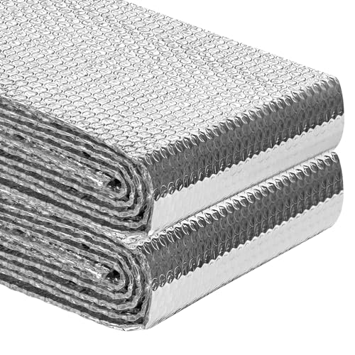 dojobkinb Reflective Insulation Roll 23.6inch x 10Ft Double Bubble Reflective Aluminum Foil Wrap Insulation Sheet Thermal Shield Radiant Barrier for Winter RV Window Thermal Cold Insulation Summer Heat - Silver - Image 1
