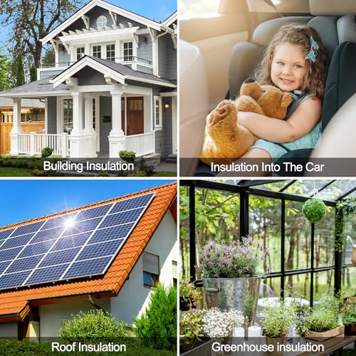 dojobkinb Reflective Insulation Roll 23.6inch x 10Ft Double Bubble Reflective Aluminum Foil Wrap Insulation Sheet Thermal Shield Radiant Barrier for Winter RV Window Thermal Cold Insulation Summer Heat - Silver - Image 5