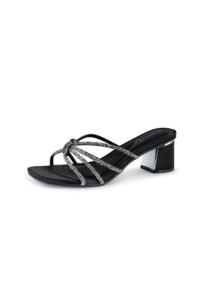 فينتشي صنادل نسائية متعددة الأحزمة وكعب متوسط