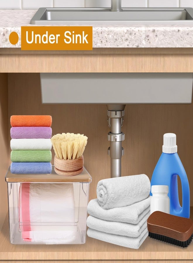 Hiitytin Trash Bag Dispenser Roll Holder with Bamboo Top & Handles, Extra Large Garbage Bag Organizer - Image 3