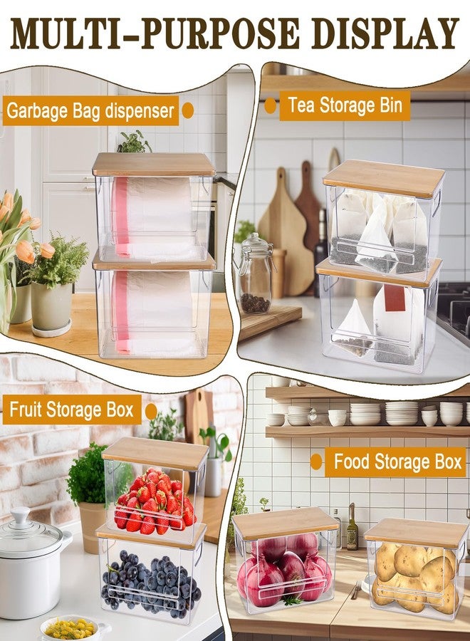 Hiitytin Trash Bag Dispenser Roll Holder with Bamboo Top & Handles, Extra Large Garbage Bag Organizer - Image 4