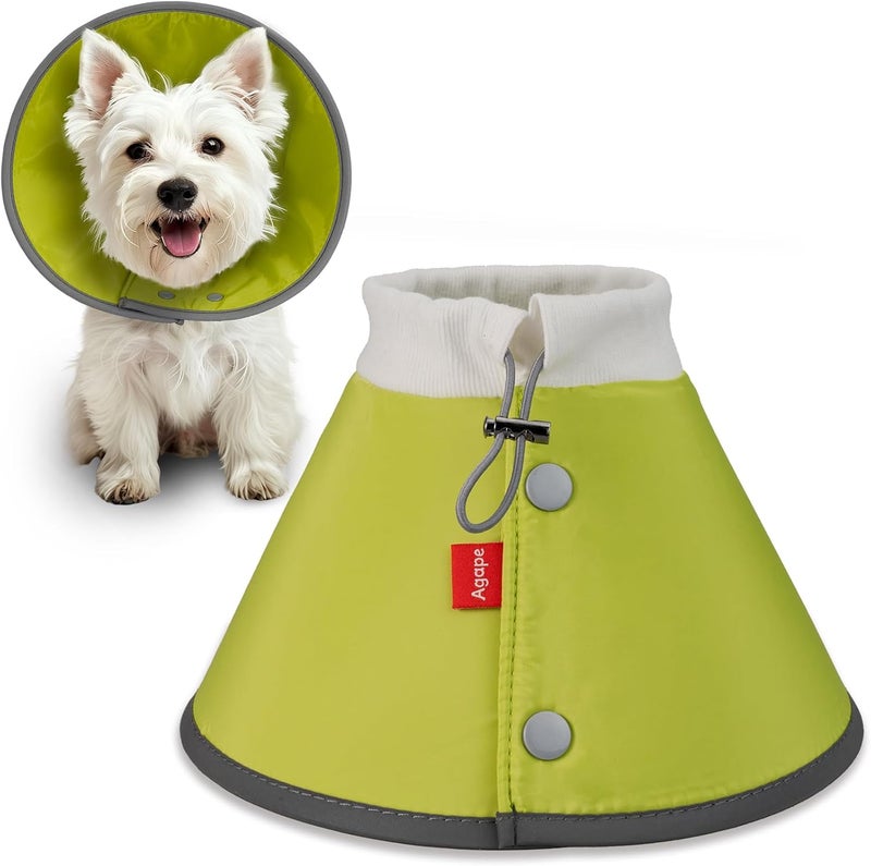 Agape Soft Dog Cone for Small Dogs & Cats (Green (Small Dogs Cone), 3 (Neck:8"-10")) - Image 1