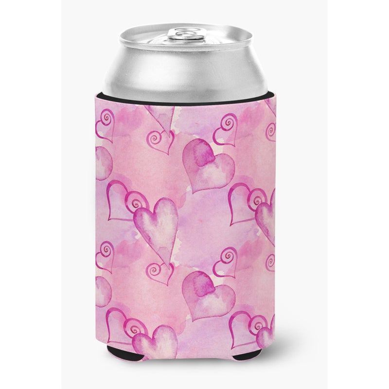 Caroline's Treasures ""Caroline's Treasures Watercolor Hot Pink Hearts Decorative Can Hugger  Multicolor"" 