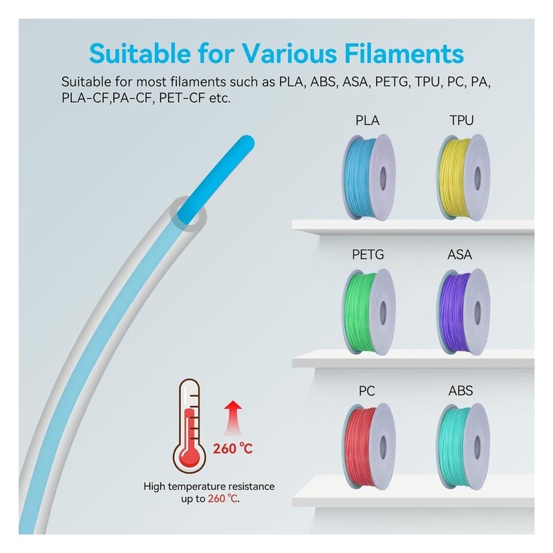 Bambu Lab PTFE Tube 8M With Cutter For P1P A1 Mini AMS 3D Printer 1.75mm Teflon Pipe - Image 5