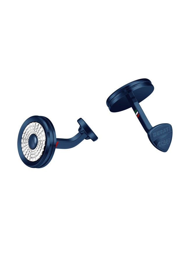 دوكاتي كورس أزرار أكمام ديناميكا زرقاء وفضية للرجال - Image 3