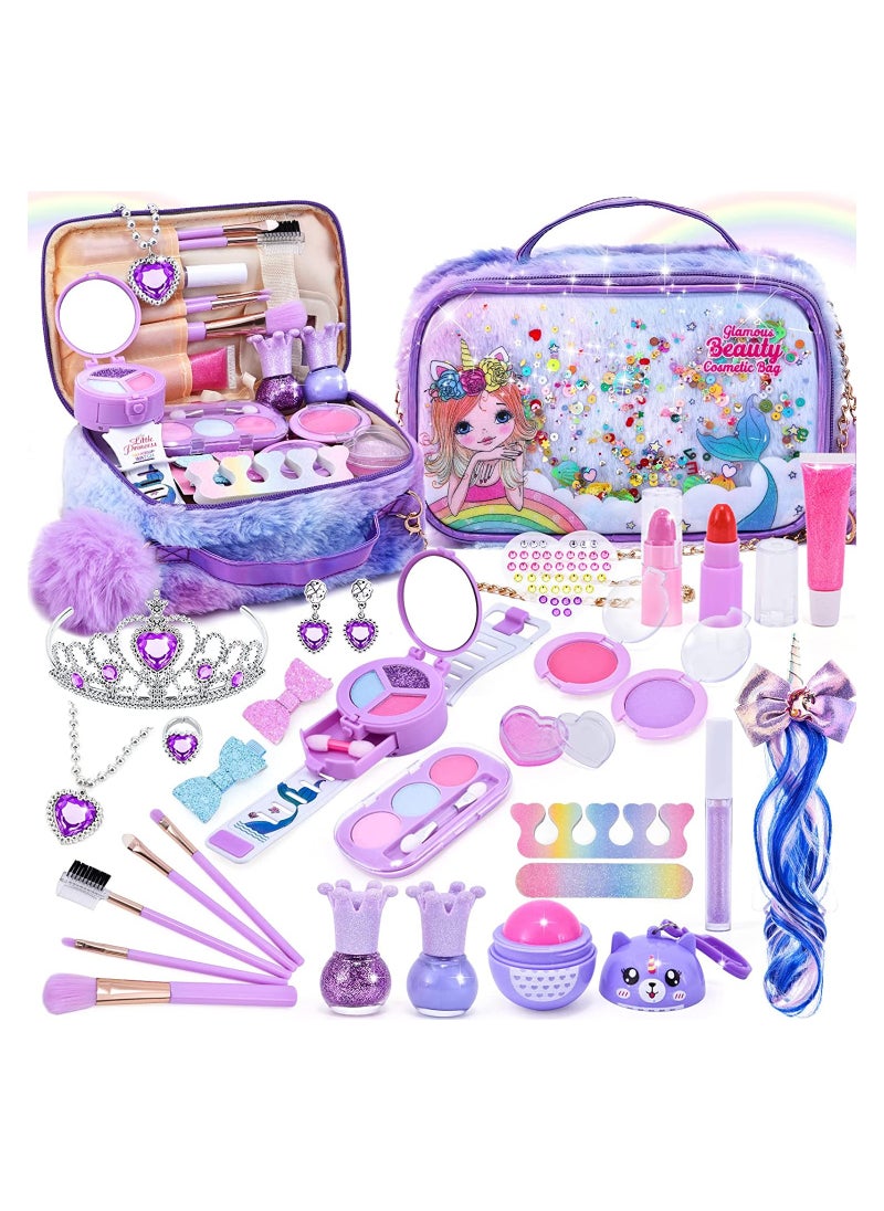 zyra toys - Kids Real Washable Makeup Set, for Little Girl Princess Toddler Makeup for Kid Eid Birthday Gifts - Image 1