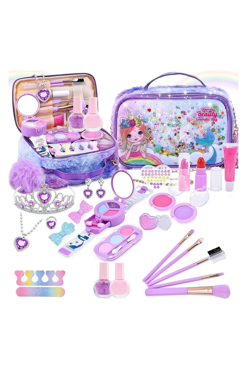 zyra toys Kids Real Washable Makeup Set, for Little Girl Princess Toddler Makeup for Kid Eid Birthday Gifts  - Image 1