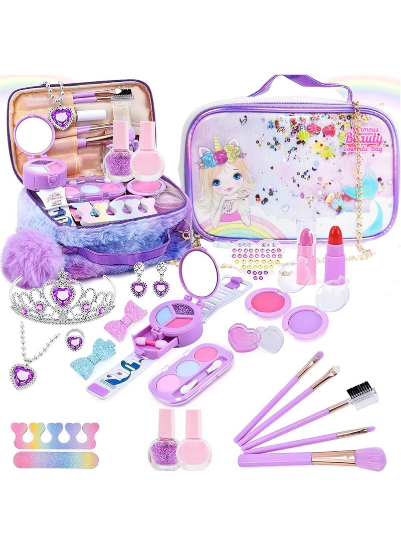zyra toys Kids Real Washable Makeup Set, for Little Girl Princess Toddler Makeup for Kid Eid Birthday Gifts - Image 1