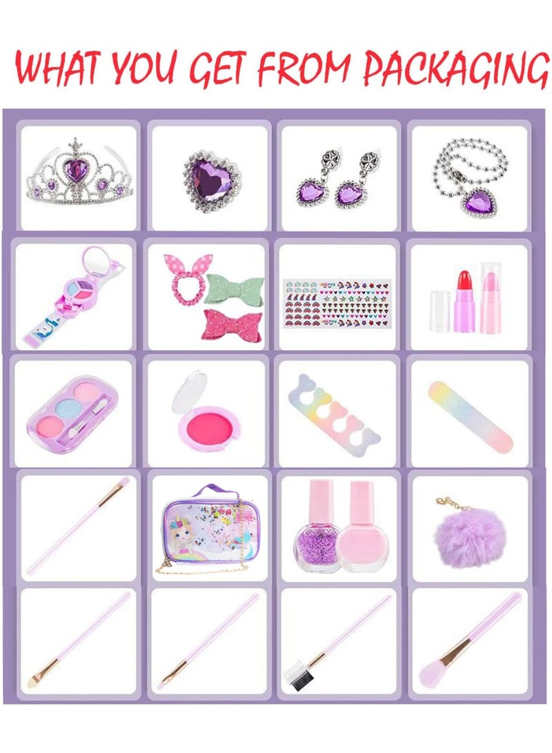 zyra toys Kids Real Washable Makeup Set, for Little Girl Princess Toddler Makeup for Kid Eid Birthday Gifts - Image 2