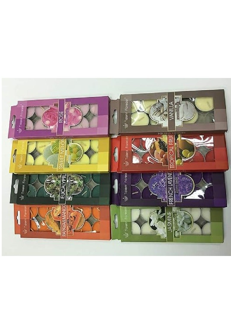 Small Cylindrical Scented Candles (Pack of 10) - Multicolor - Image 2