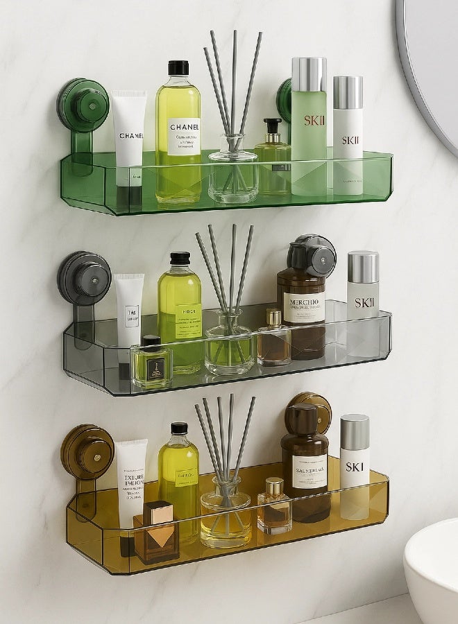 No-Drill Suction Sanitary ABS Shelf Organizer 3-color Easy Disassemble Organizer  - Image 2