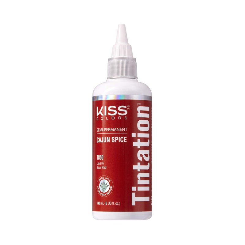Red by Kiss Red by Kiss Tintation SemiPermanent Hair Color Aloe Vera Water Based Argan Oil Olive Oil Collagen  Keratin LongLasting Color Dye Cajun Spice 5 Fl Oz