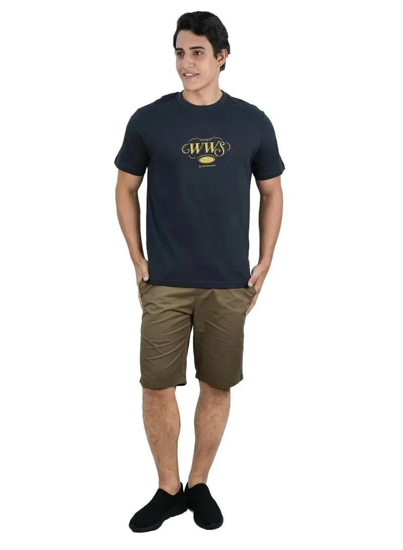 GIORDANO Men's Slim Fit Cotton Jersey Crew Neck Print Tee | WWS Graphic