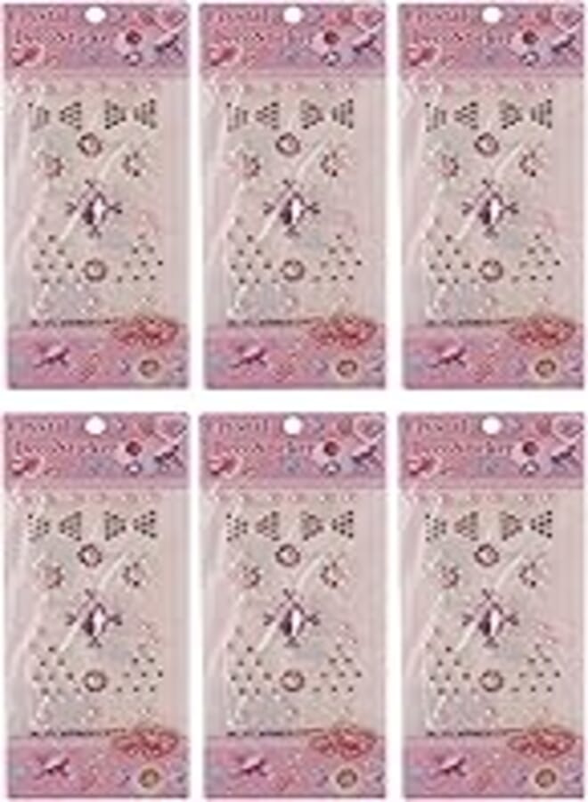 3A Crystal Plastic Sticker Set Of 6 Pieces For Paper, Decoration And Clothes - Cashmere & White 21915-4 - 3A-5037-Kashmir & White12 