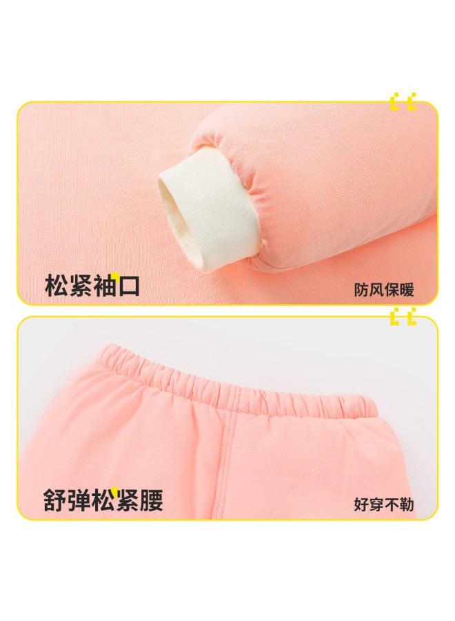 Snoopy Kids Autumn Winter Padded Homewear Set Warm Comfortable Boys Girls New Year Pajamas Pink Belair Size 90 - Image 2