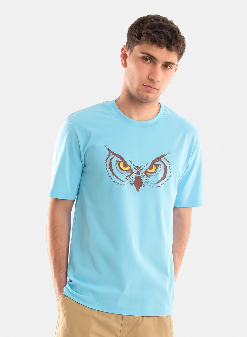 OWL T-shirt 'Owl eyes' Baby Blue - Image 1
