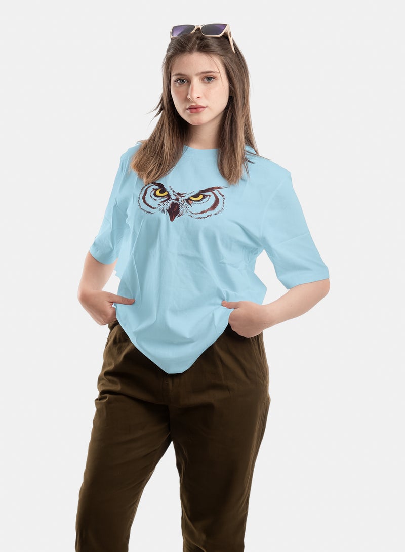 OWL T-shirt 'Owl eyes' Baby Blue - Image 2