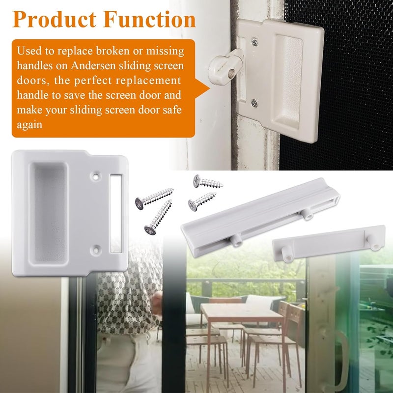 WFCYX White Screen Hardware Kit for Andersen Doors, Fits Andersen A-Series Gliding & Hinged Patio Doors, Frenchwood, Narroline, Perma-Shield, Two/Three-Panel Series Doors Manufactured from 1982 to Present - Image 4