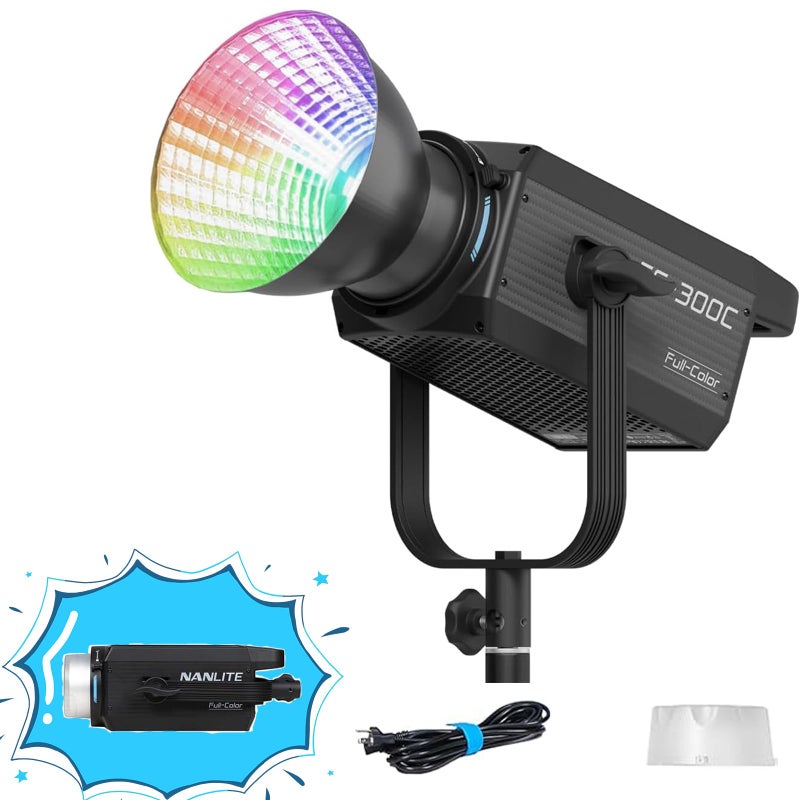 NANLITE FS300C 300W RGB LED Video Light2700K7500K Colour Temperature UltraHigh Brightness 34200 lux 1m with Reflector Wireless Control Wide Compatibilityfor Studio Photography - Image 2