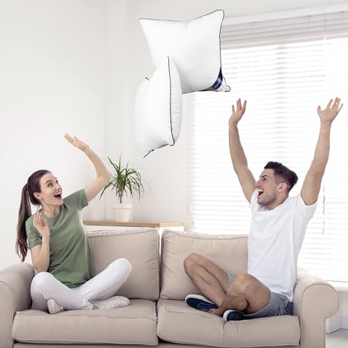 Utopia Bedding Throw Pillow Inserts (Pack of 4, White), 14 x 14 Inches Decorative Indoor Pillows for Sofa, Bed, Couch, Cushion Sham Stuffer - Image 4