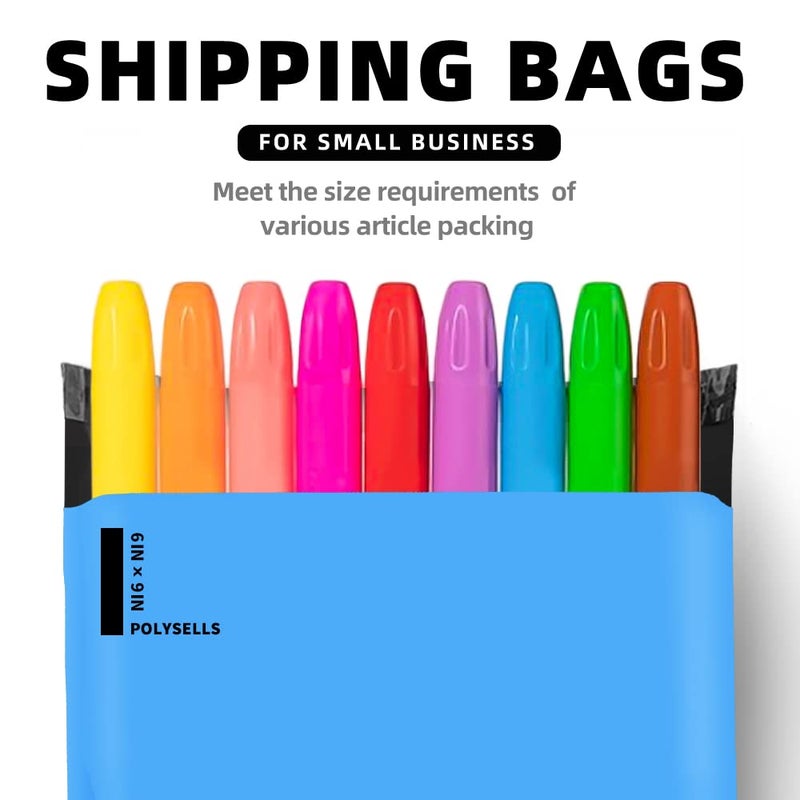 POLYSELLS 1000 pcs 6x9 Inches Blue Poly Mailers Shipping Envelopes, Strong Adhesive Sealing, Waterproof, and Tear-resistant Postal Mailing Bags for Clothing, Books, and Accessories - Image 5