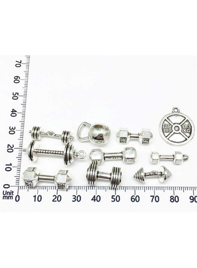 ALIMITOPIA Strength Exercises Gym Sports Charmsbarbell Dumbbell Kettlebell Weight Plate Weightlifting Bodybuilding Fitness Charms Pendents For Bracelet Necklace Jewelry Making(20Pcs) - Image 4