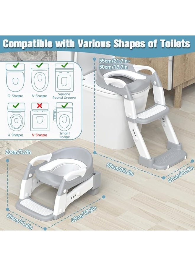 3 في 1 المرحاض قعادة مقعد تدريب الصغار قعادة التدريب المرحاض مقعد بنين بنات الاطفال قعادة مقعد تدريب خطوة البراز سلم قعادة كرسي مع منصات المضادة للانزلاق - Image 4