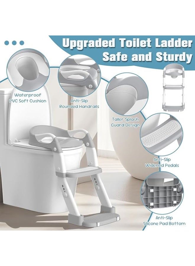 3 في 1 المرحاض قعادة مقعد تدريب الصغار قعادة التدريب المرحاض مقعد بنين بنات الاطفال قعادة مقعد تدريب خطوة البراز سلم قعادة كرسي مع منصات المضادة للانزلاق - Image 2