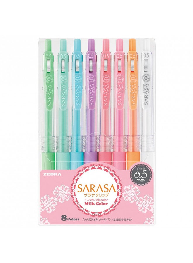 ZEBRA Sarasa Clip 0.5mm Ballpoint Pen, 8 Color Set (JJ15-8C-MK ) - Image 1