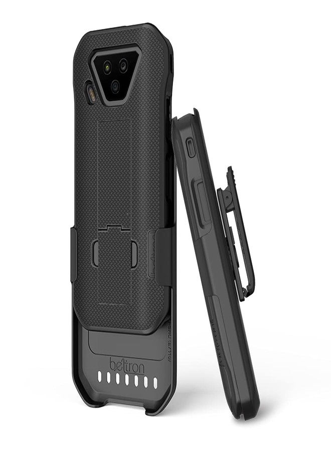 جراب BELTRON DuraForce Ultra 5G UW مع مشبك، جراب متين مزود بمشبك حزام دوار لهاتف Kyocera DuraForce Ultra 5G E7110 (Verizon) الميزات: تثبيت آمن وحامل مدمج (أسود) - Image 5