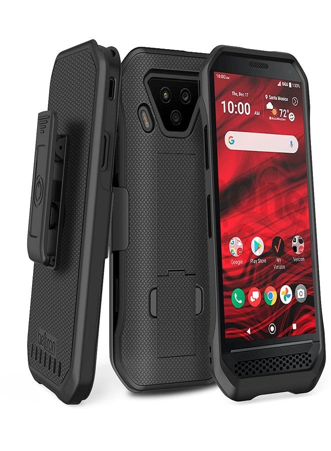 جراب BELTRON DuraForce Ultra 5G UW مع مشبك، جراب متين مزود بمشبك حزام دوار لهاتف Kyocera DuraForce Ultra 5G E7110 (Verizon) الميزات: تثبيت آمن وحامل مدمج (أسود) - Image 1