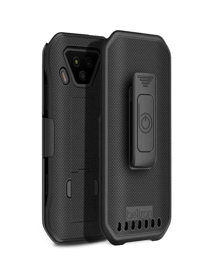 جراب BELTRON DuraForce Ultra 5G UW مع مشبك، جراب متين مزود بمشبك حزام دوار لهاتف Kyocera DuraForce Ultra 5G E7110 (Verizon) الميزات: تثبيت آمن وحامل مدمج (أسود) - Image 4