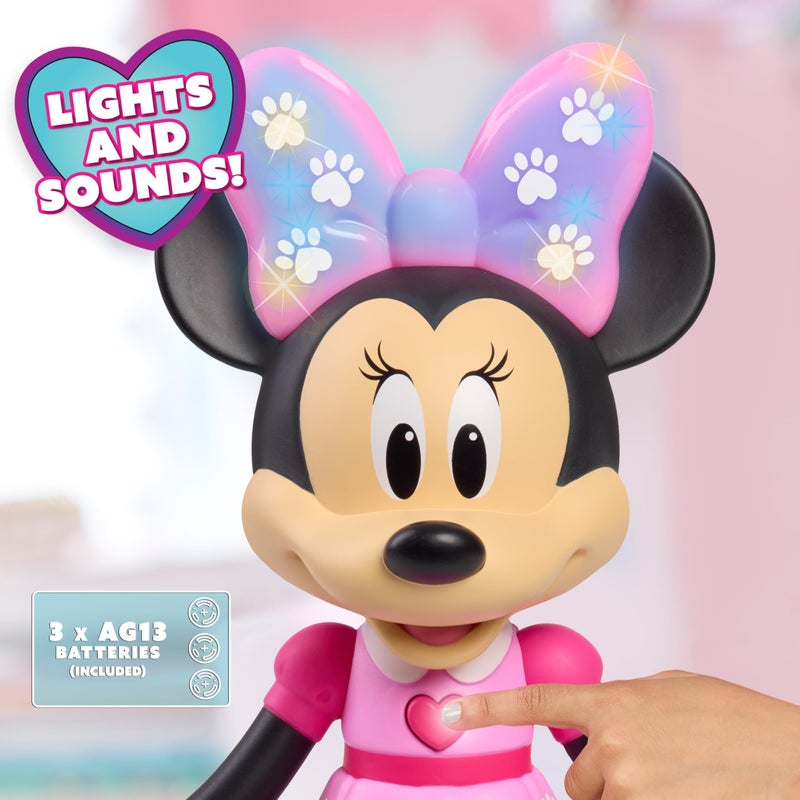Just Play Disney Jr. Minnie Mouse Pet Fun Doll â€“ 10-Inch Poseable Minnie Doll with Lights & Sounds, Accessories, Pink Poodle Toy, Kids Gift for Ages 3 and Up by Just Play, Kids Toys for Ages 3 Up by Just Play - Image 4