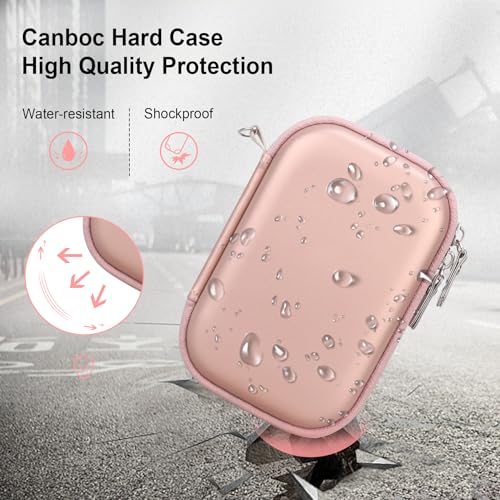 Canboc Hard Case for Kodak PIXPRO Friendly Zoom FZ55 / FZ53 / FZ45 16MP Digital Camera, Mesh Pocket fits SD Card, USB Charging Adapter, USB Cable, Rose Gold - Image 4