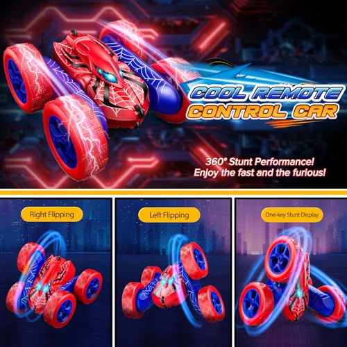 Excitobo Remote Control CarDouble Sided 360 Rotating 4WD RC Cars Toys for 312 Year Old Boys 24GHz Electric Rechargeable Race Stunt Birthday Halloween Christmas Easter Toys for Boys 46 34 - Image 5