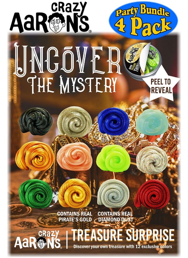 Putty Mini Tins Treasure Surprise Peel To Reveal (Collect All 12 Colors) Gift Set Party Bundle 4 Pack (.47Oz Each) *Items Are Assorted And May Contain Duplicates