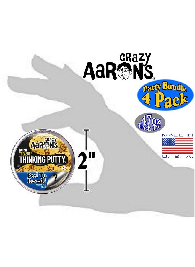 Putty Mini Tins Treasure Surprise Peel To Reveal (Collect All 12 Colors) Gift Set Party Bundle 4 Pack (.47Oz Each) *Items Are Assorted And May Contain Duplicates