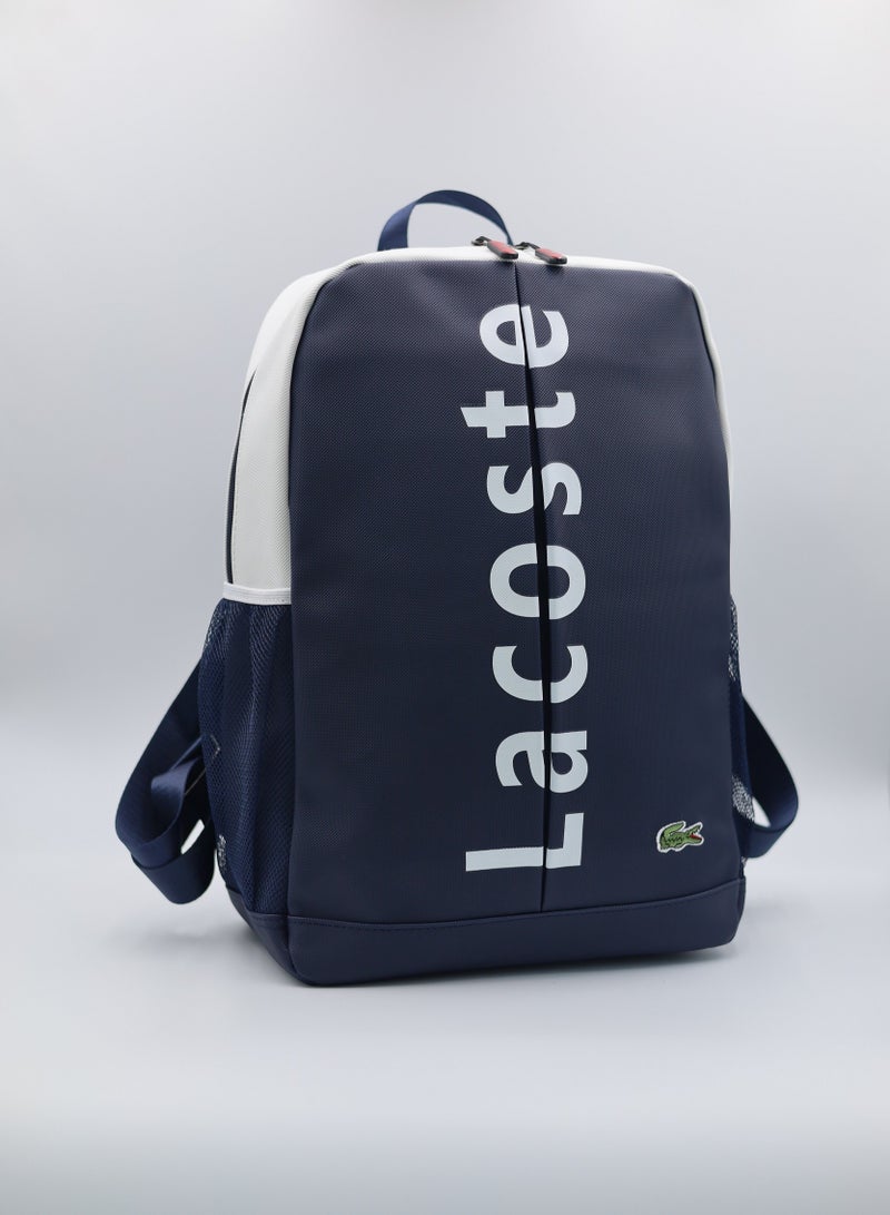 LACOSTE Lacoste Navy and white color block backpack  - Image 1