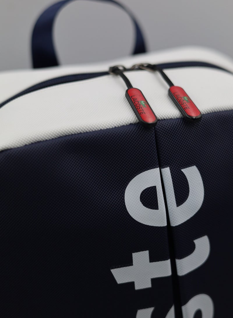 LACOSTE Lacoste Navy and white color block backpack  - Image 5
