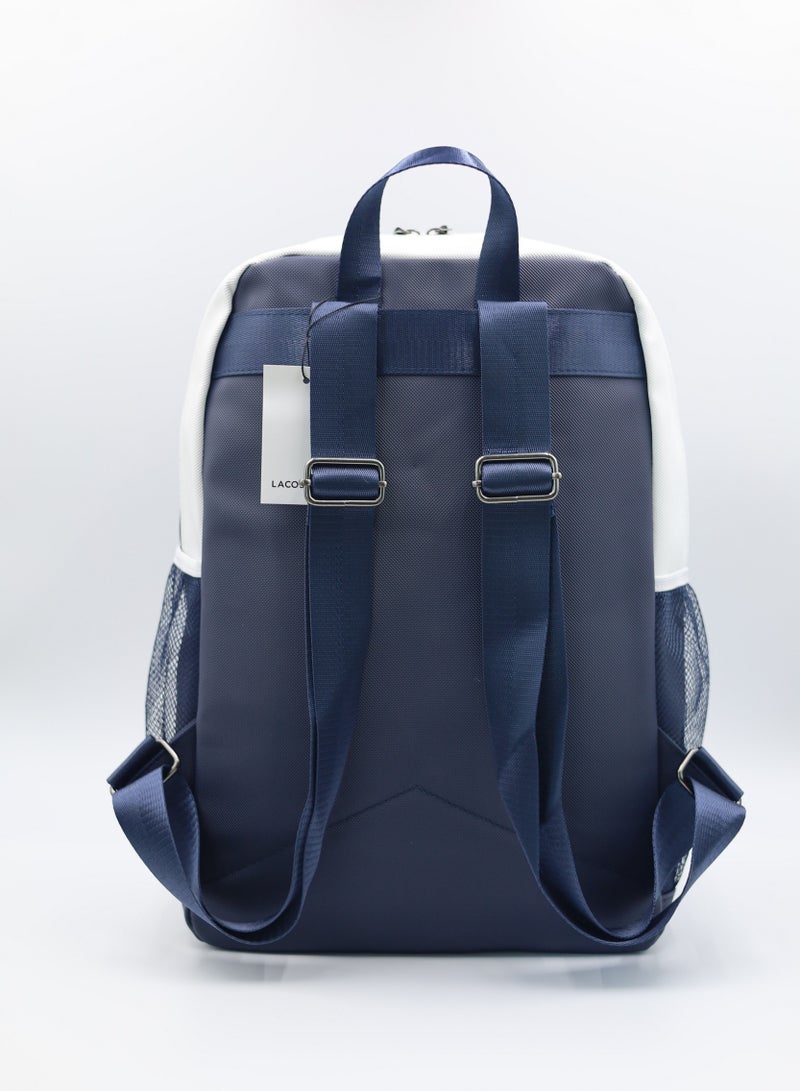 LACOSTE Lacoste Navy and white color block backpack  - Image 3