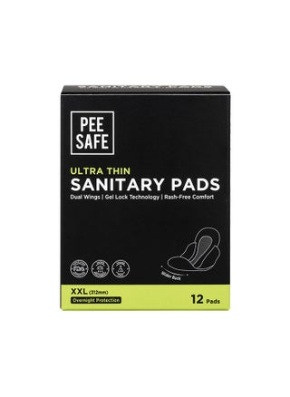 PeeSafe Ultra-Thin Sanitary Pads with Wings, Super Absorbent & Leak-Proof, Unscented, Rash and Toxin Free, Overnight Protection, Extra Long XXL – 12 pads - pzsku/ZC30743B7A00F1ADE6349Z/45/_/1707595118/a1e0d5f2-7186-429e-b494-90d3e6b3f4e0