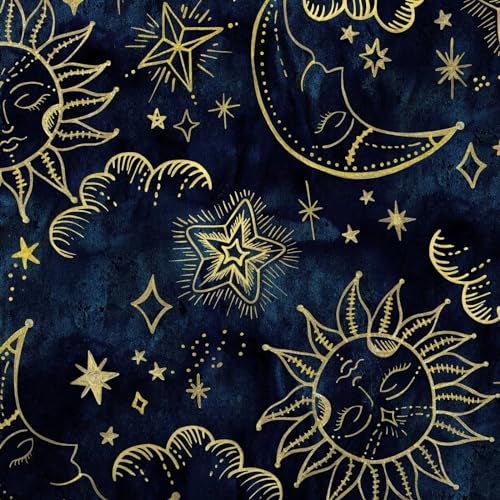 FUYEUN Sun and Moon Sheets Sets Queen Size 4 Pcs Celestial Starry Galaxy Boho Fitted Sheets Bedding for Women Girls Teen Hippie Constellation Bed Sheets with 1 Flat & 2 Pillowcases - Image 4