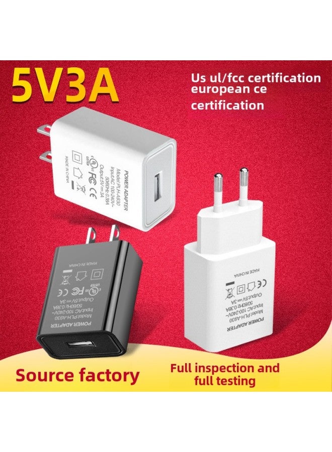 5V3A Charging Head FCC Certification Usb European Gauge Mobile Phone Charger 3a Power Adapter 5V3A American Gauge Charger-Color:British Rules-black 】 - Image 1