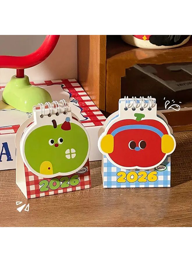 2026 Green Apple Desk Calendar With Daily Planner Monthly Tabs For Home Office - Image 1