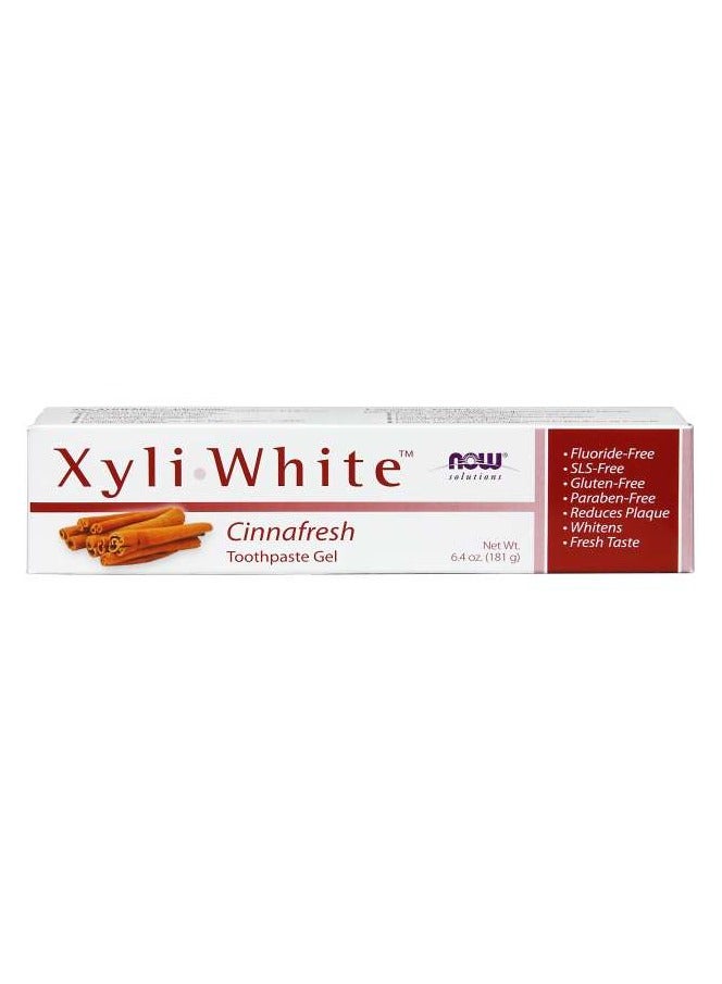 now Xyli White Cinnafresh Toothpaste Gel dentrifice 181g - Image 2